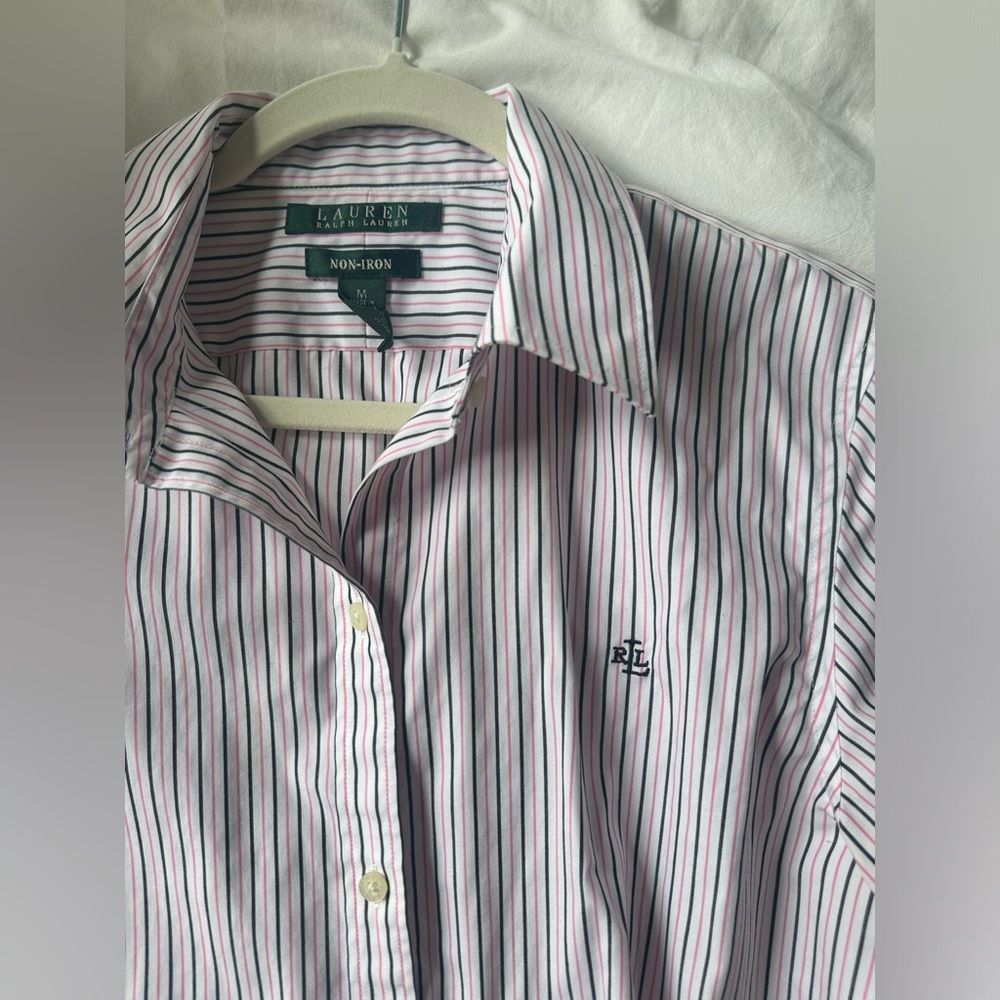 Vintage Lauren Ralph Lauren Pink Striped Button Down